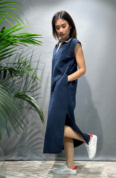 Linen Dress blue