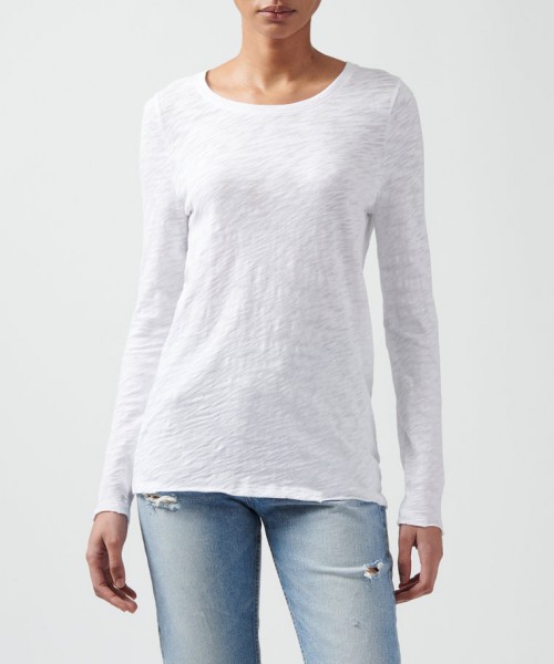 Slub Jersey destroyed wash Tee white