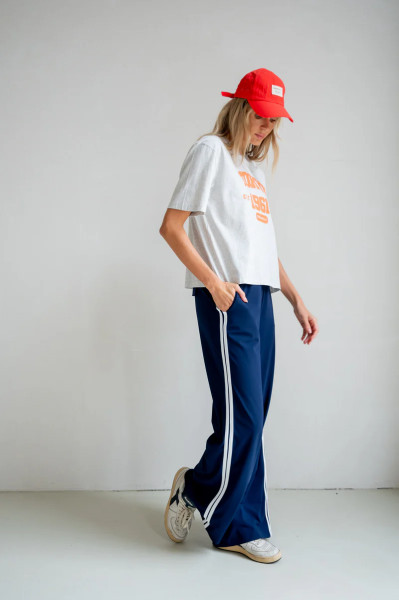 Trousers Stripe night/white