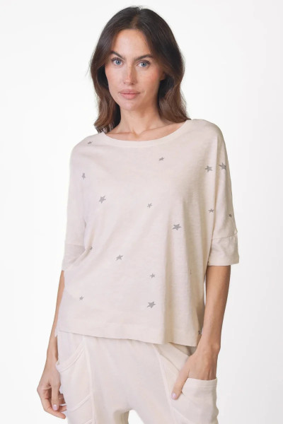 T-Shirt Mit Stenchen-Print -Daisy chalk