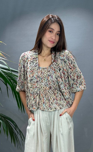 Handknit Cardigan Multicolor Handknit Cardigan Multicolor