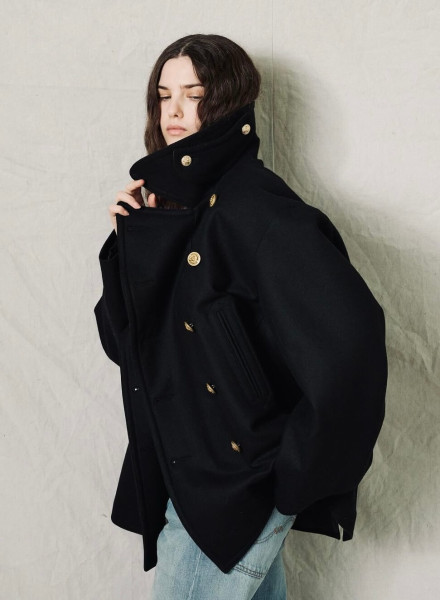 Oversized Peacoat black