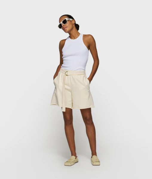Belted Shorts Fleece soft vanilia