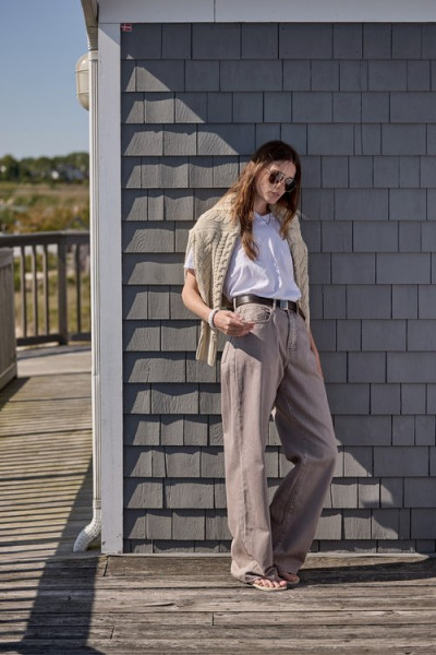 Teri Wide Leg Jean Brown Garment Dyed