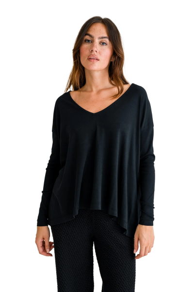 V-Neck Longsleeve black