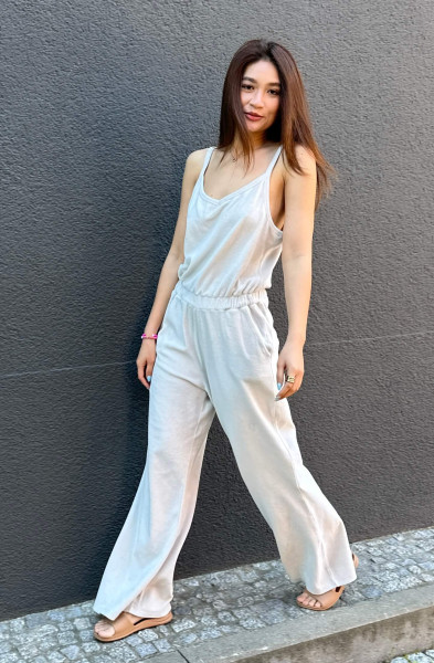 Velvet Jumpsuit Rye stone