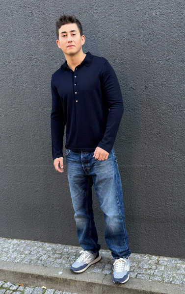 Polo Longsleeve navy