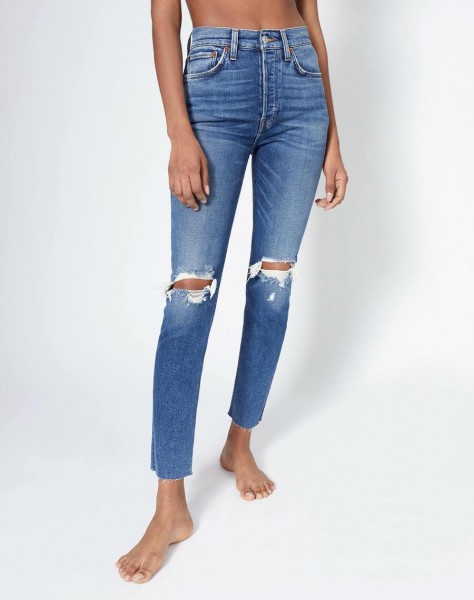 Comfort Stretch High Rise Ankle Crop Dusk Destroy