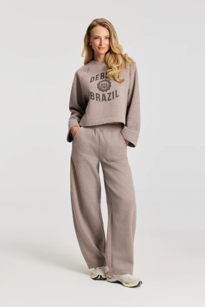 Jayden Wide Leg Jogger Brown Melange