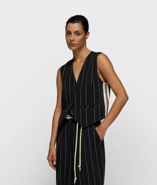 Gilet Pinstripe black