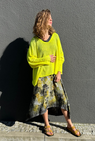 Knitted Pullover Yellow Cashmere/Silk