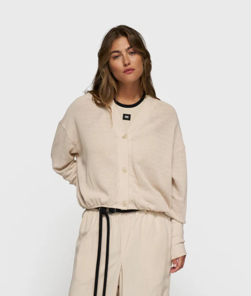 V-Neck Cardigan Mesh light earth