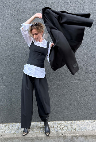 Flared Trousers nero